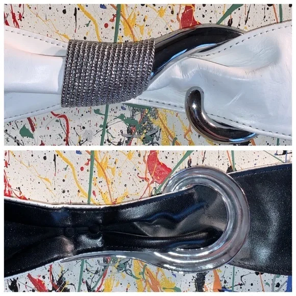 Magid White leather cummerbund style belt. - Picture 7 of 9